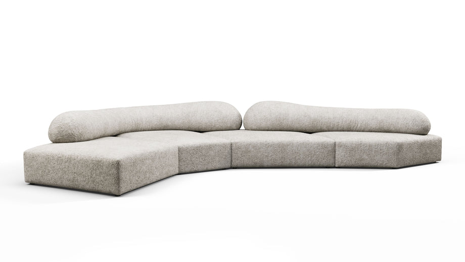 On the RocksOn the Rocks - On the Rocks Sofa, Left Corner, Dove Textured Chenille