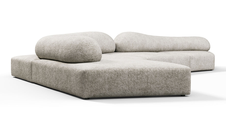 On the RocksOn the Rocks - On the Rocks Sofa, Left Corner, Dove Textured Chenille