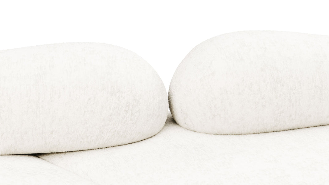 On the RocksOn the Rocks - On the Rocks Sofa, Left Corner, White Textured Chenille
