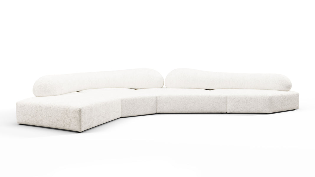 On the RocksOn the Rocks - On the Rocks Sofa, Left Corner, White Textured Chenille