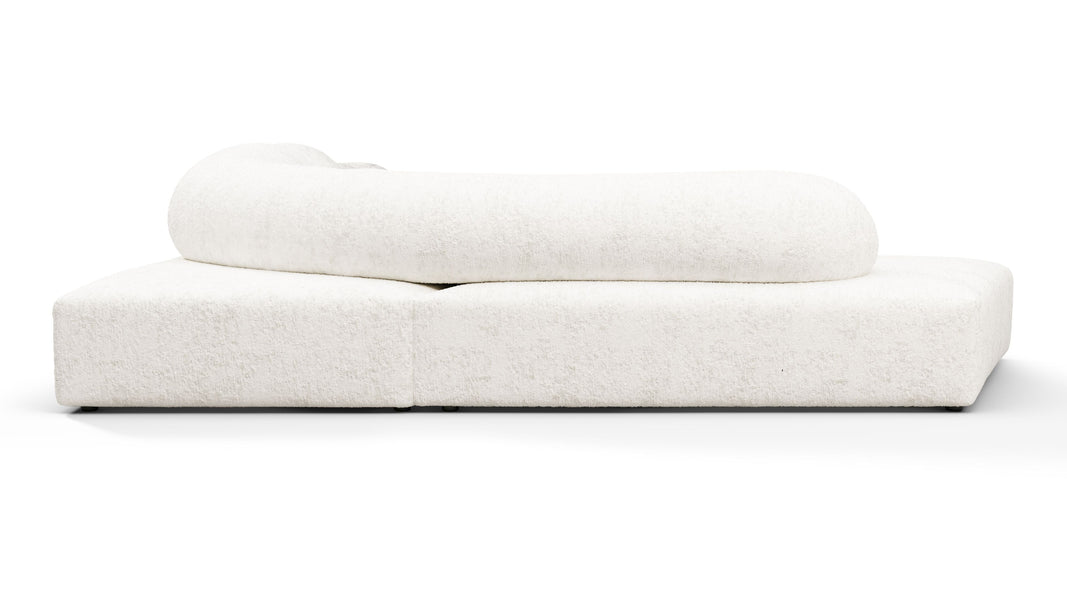 On the RocksOn the Rocks - On the Rocks Sofa, Left Corner, White Textured Chenille