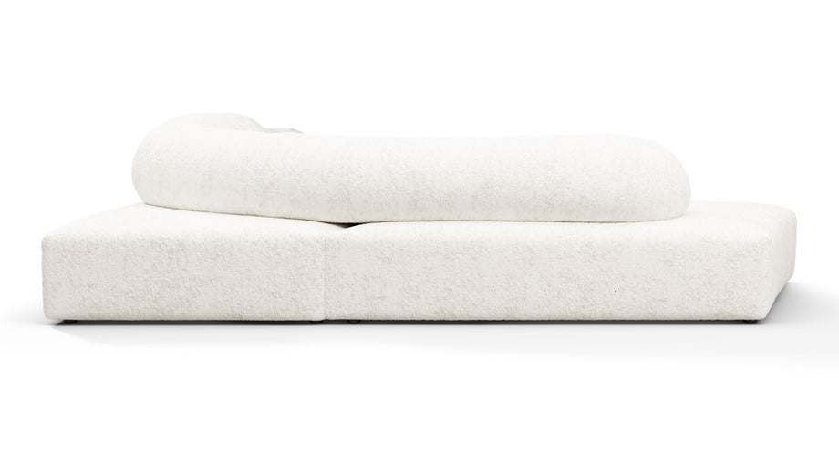 On the RocksOn the Rocks - On the Rocks Sofa, Left Corner, White Textured Chenille