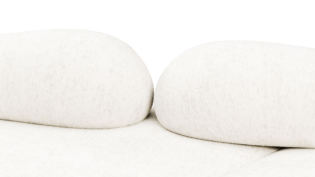 Auf den FelsenOn the Rocks - On the Rocks Sofa, Right Corner, White Textured Chenille