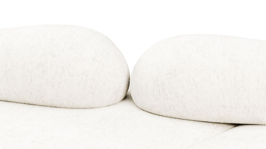 Auf den FelsenOn the Rocks - On the Rocks Sofa, Right Corner, White Textured Chenille