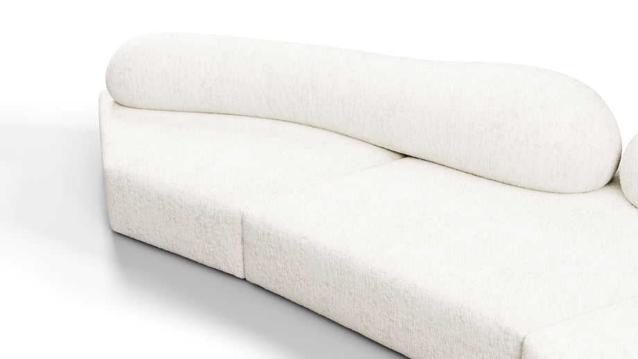 Auf den FelsenOn the Rocks - On the Rocks Sofa, Right Corner, White Textured Chenille