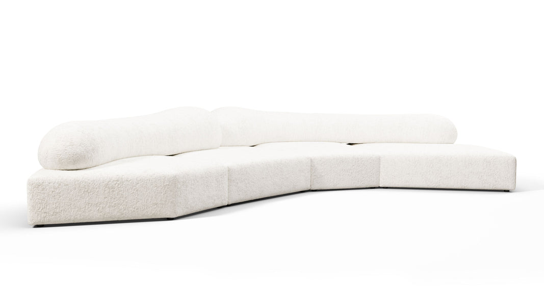 Auf den FelsenOn the Rocks - On the Rocks Sofa, Right Corner, White Textured Chenille
