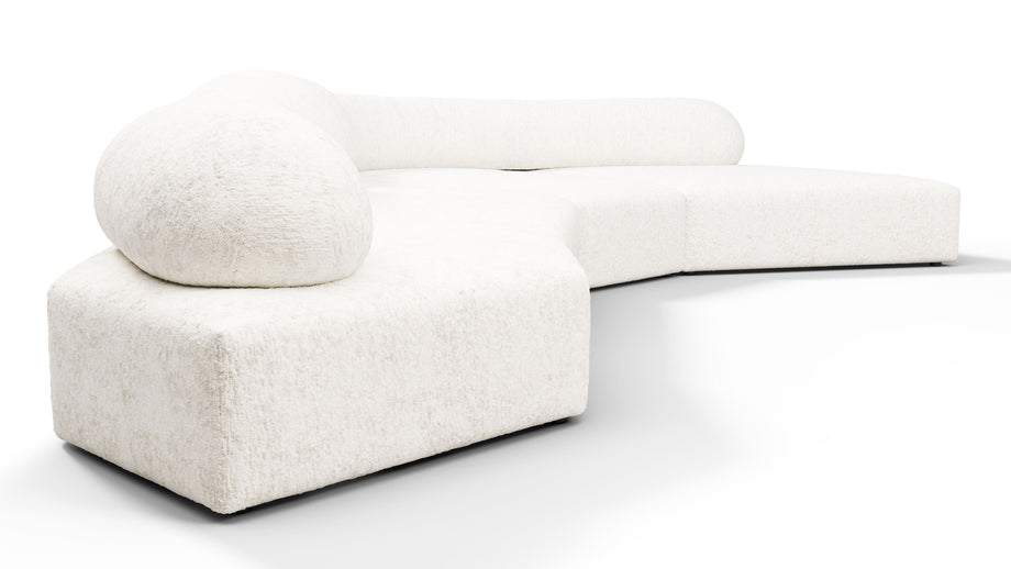 Auf den FelsenOn the Rocks - On the Rocks Sofa, Right Corner, White Textured Chenille