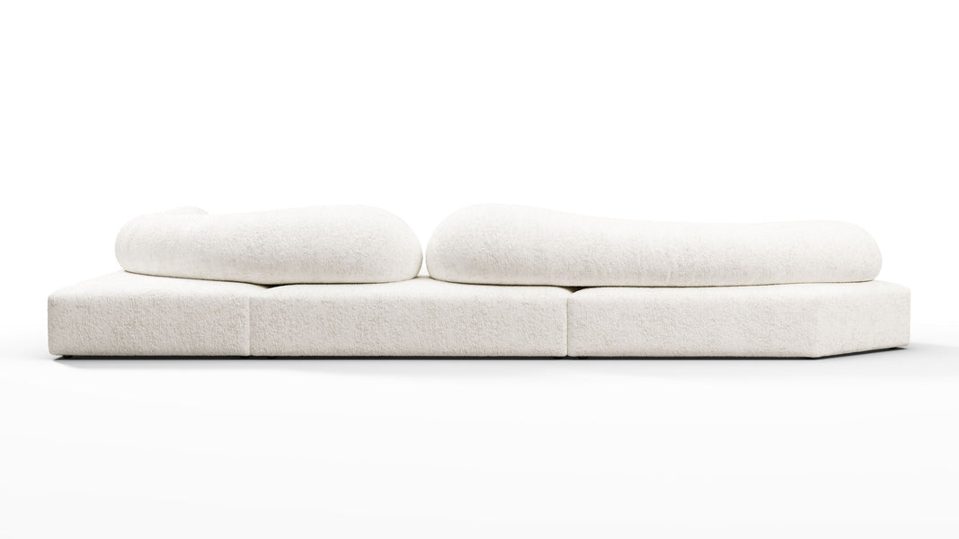 Auf den FelsenOn the Rocks - On the Rocks Sofa, Right Corner, White Textured Chenille