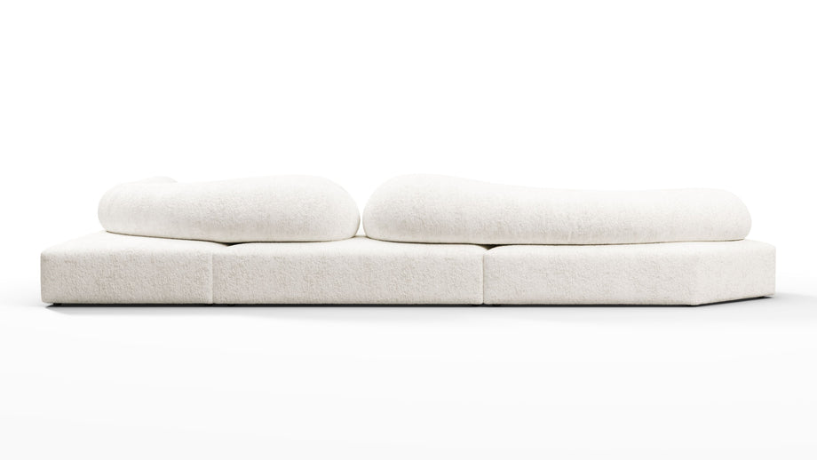 Auf den FelsenOn the Rocks - On the Rocks Sofa, Right Corner, White Textured Chenille