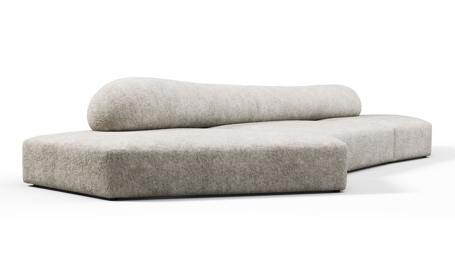 On the RocksOn the Rocks - On the Rocks Sofa, Three Seater, Left, Dove Textured Chenille