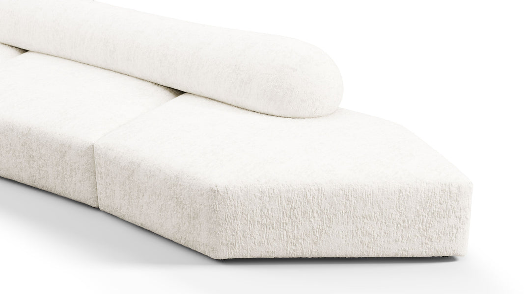 On the RocksOn the Rocks - On the Rocks Sofa, Three Seater, Left, White Textured Chenille