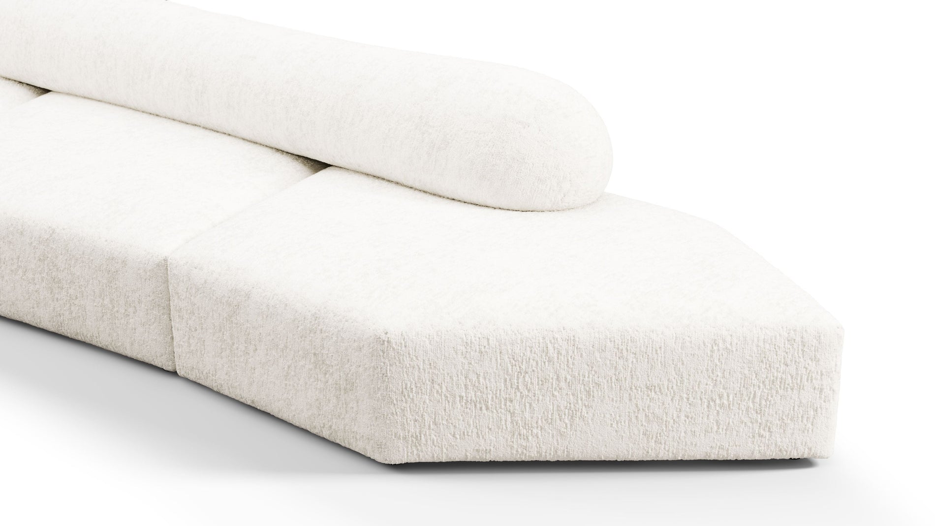 On the RocksOn the Rocks - On the Rocks Sofa, Three Seater, Left, White Textured Chenille