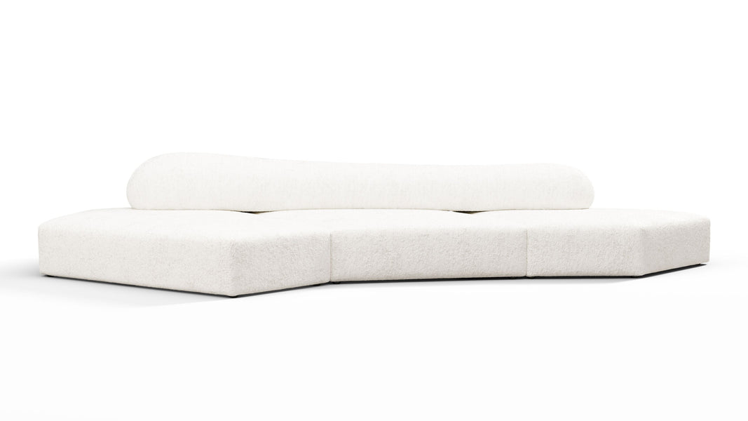 On the RocksOn the Rocks - On the Rocks Sofa, Three Seater, Left, White Textured Chenille