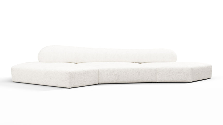 On the RocksOn the Rocks - On the Rocks Sofa, Three Seater, Left, White Textured Chenille
