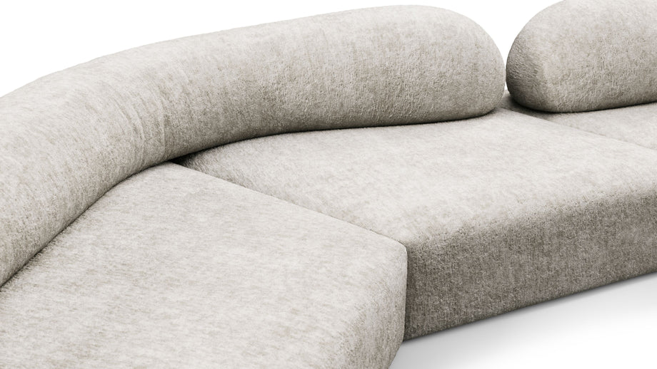 On the RocksOn the Rocks - On the Rocks Sofa, U Shape, Dove Textured Chenille