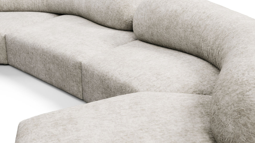 On the RocksOn the Rocks - On the Rocks Sofa, U Shape, Dove Textured Chenille
