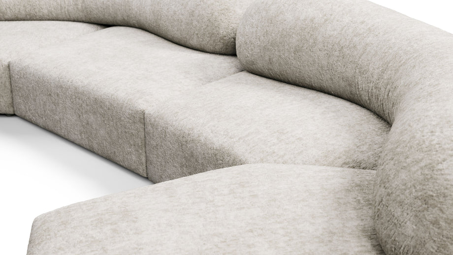 On the RocksOn the Rocks - On the Rocks Sofa, U Shape, Dove Textured Chenille