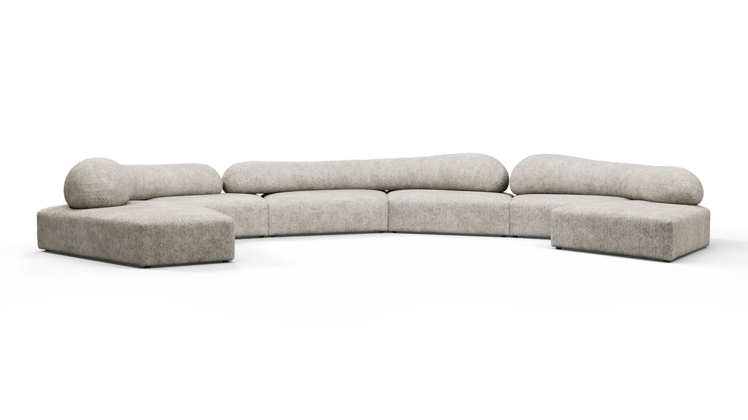 On the RocksOn the Rocks - On the Rocks Sofa, U Shape, Dove Textured Chenille