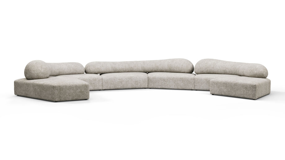 On the RocksOn the Rocks - On the Rocks Sofa, U Shape, Dove Textured Chenille