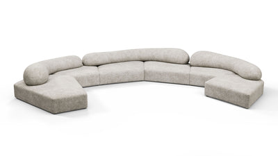 On the Rocks - On the Rocks - On the Rocks Sofa, U Shape, Dove Textured Chenille - Image 2