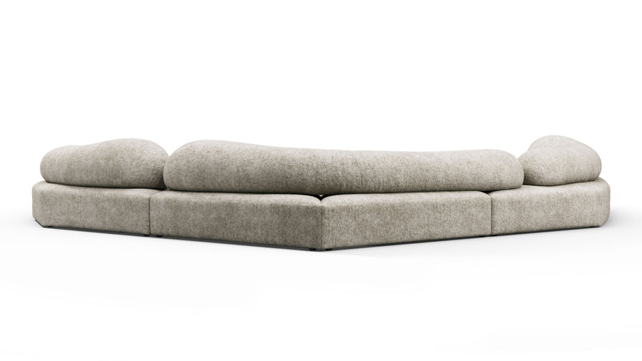 On the RocksOn the Rocks - On the Rocks Sofa, U Shape, Dove Textured Chenille