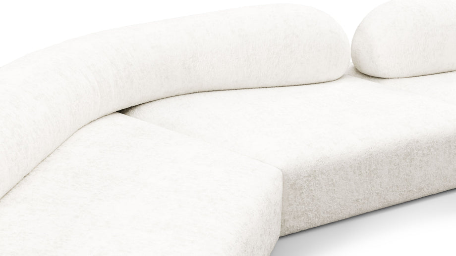On the RocksOn the Rocks - On the Rocks Sofa, U Shape, White Textured Chenille