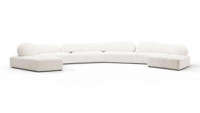 On the Rocks - On the Rocks - On the Rocks Sofa, U Shape, White Textured Chenille - Image 1