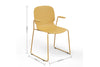 Aarhus Bistro Carver Stackable Chair Ginger with product dimensions labelled, office furniture and seating