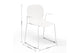 Aarhus Bistro Carver Stackable Chair White with product dimensions labelled, office furniture and seating
