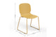 Aarhus Bistro Glide Stackable Chair Ginger with product dimensions labelled, furniture for offices and work areas.