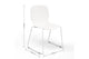 Aarhus Bistro Glide Stackable Chair White with product dimensions labelled, furniture for offices and work areas.