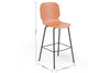 Aarhus coral counter stool angled product shot on white background, modern seating for contemporary areas, offices, and workspaces
