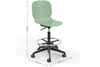 Aarhus Swivel Counter Stool Green with product dimensions labelled, office stool seating for modern workspaces