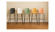 Aarhus counter stool, collection of the available colours shown in a row in a modern office.
