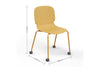 Aarhus Wheelie Chair ginger with product dimensions labelled, moveable office seating for modern workspaces