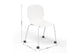 Aarhus Wheelie Chair white with product dimensions labelled, moveable office seating for modern workspaces