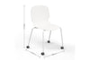 Aarhus Wheelie Chair white with product dimensions labelled, moveable office seating for modern workspaces