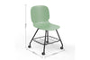 Aarhus Eiffel Education Chair Black, with product dimensions labelled, great for educational spaces, schools and universities