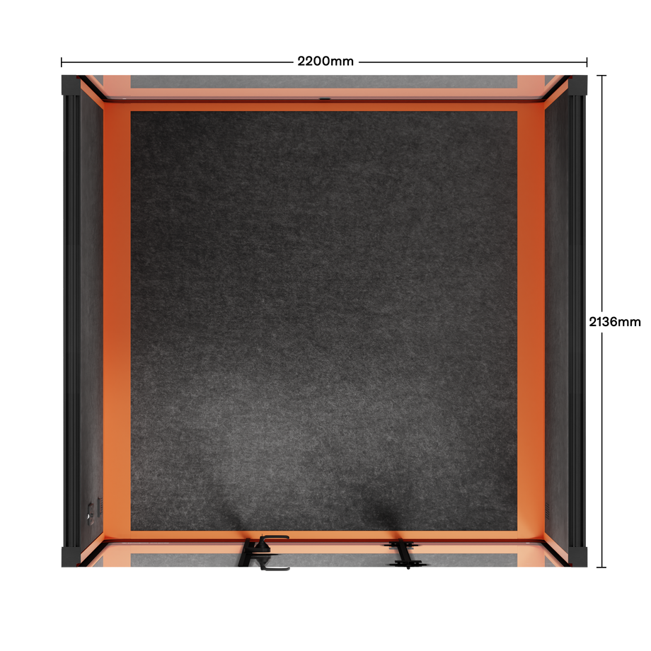 Mötesbås Quell - 6 personOrange / Dark Grey / No Furniture