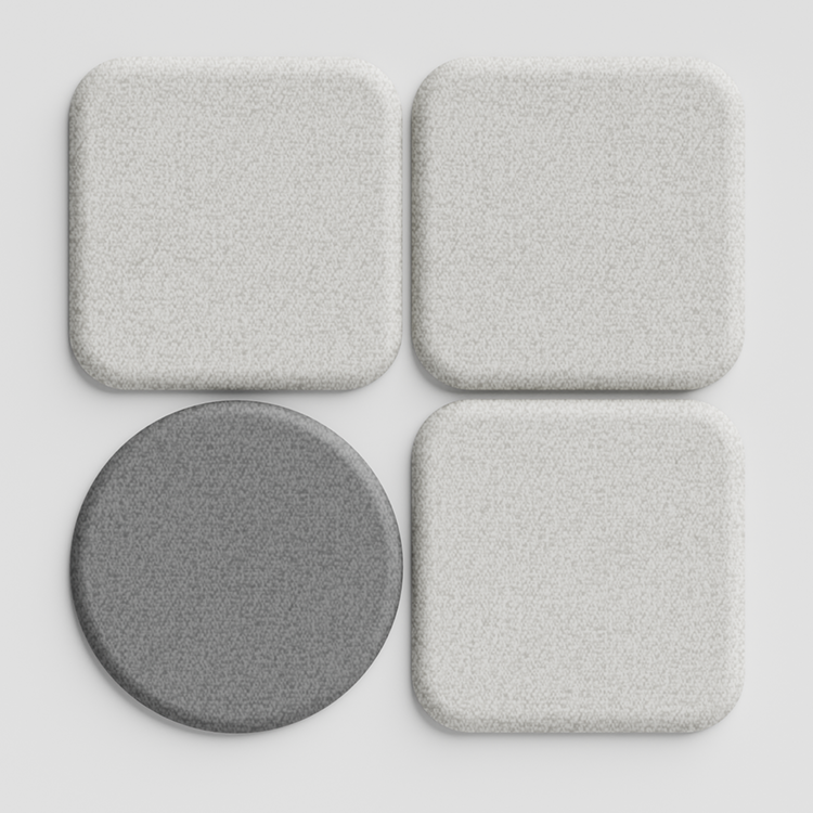 Folio geometrisk akustisk - vægpanelPebble Grey / Round / 90cm by 90cm