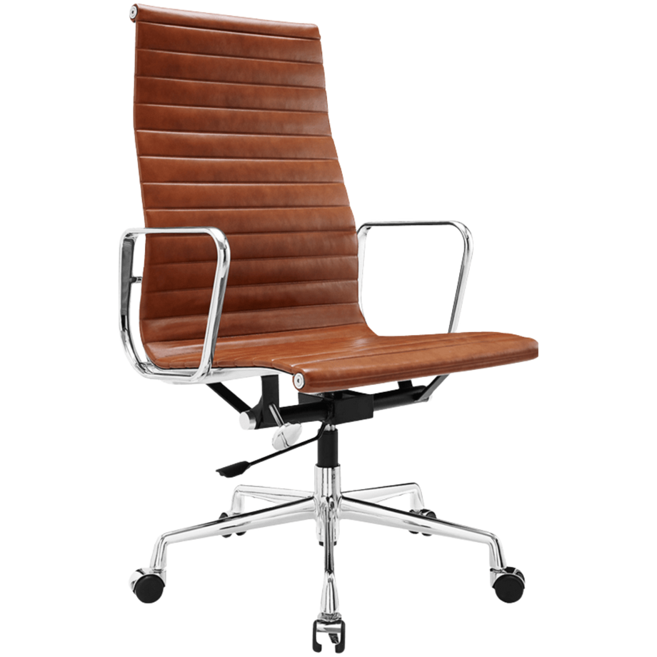 Korkea selkänoja Ribbed toimistotuoliTan