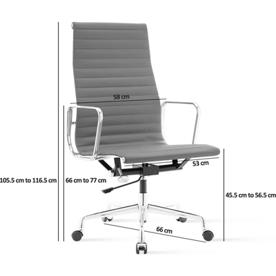 High Back Ribbed Office Chair Eames Style EA119