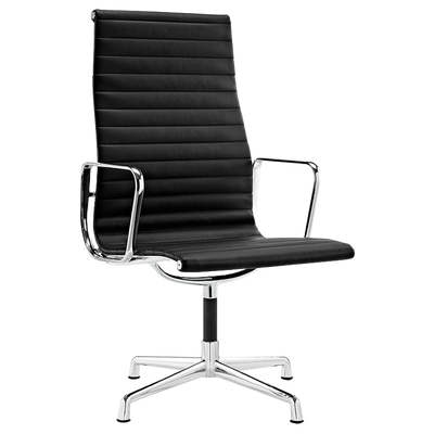 Hoxton High Back Padded Leather Chair Black