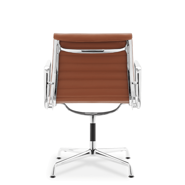 Kontorstol i læder med medium rygTan