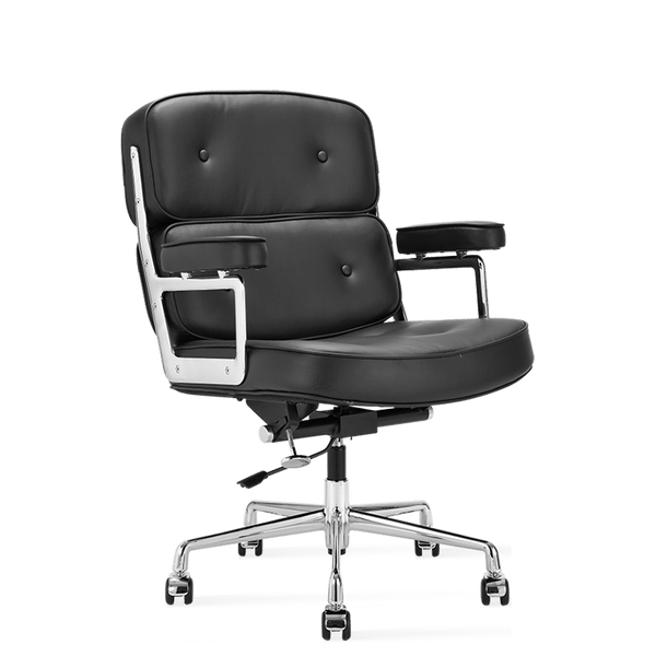 Medium Padded Leather Office ChairBlack