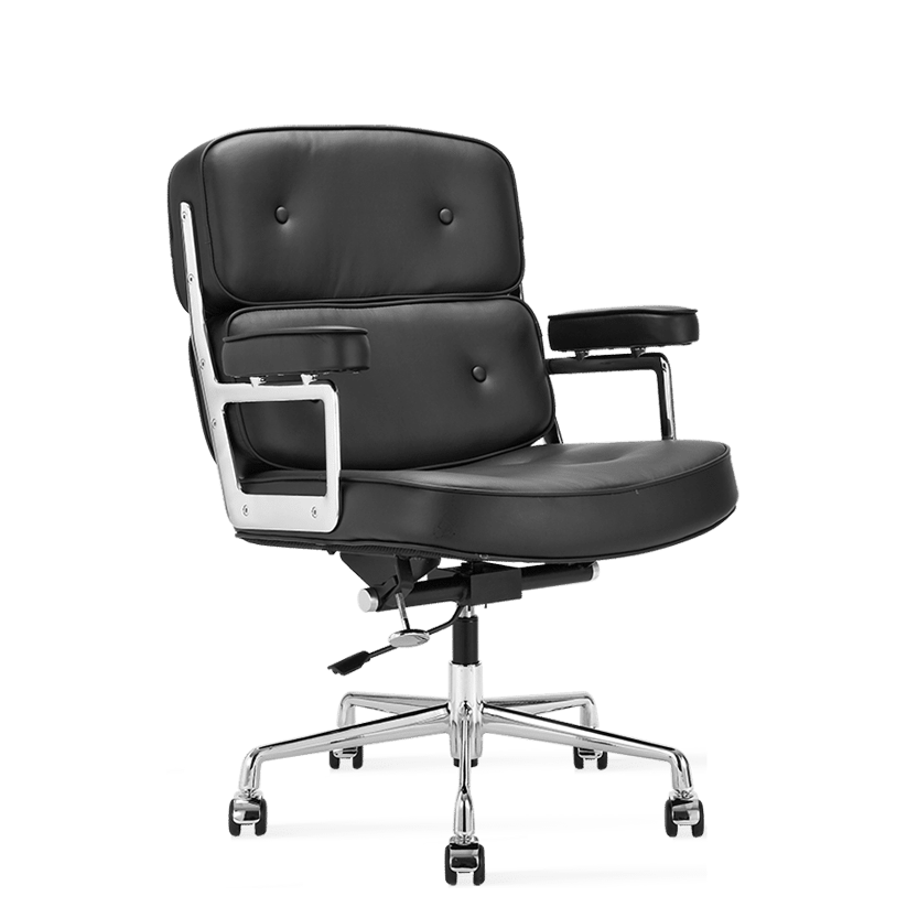 Medium Padded Leather Office ChairBlack
