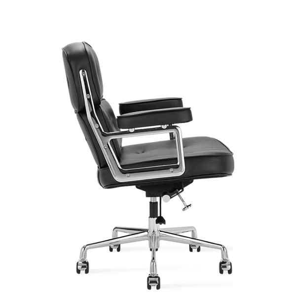 Medium Padded Leather Office ChairBlack