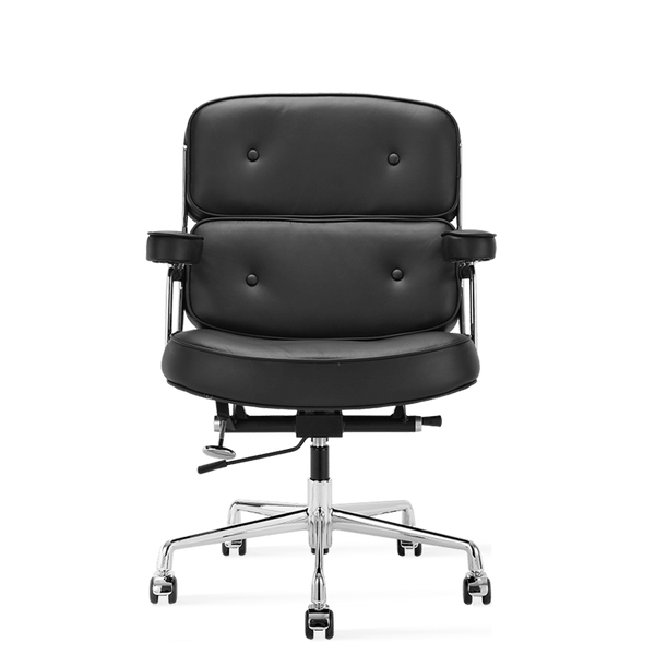 Medium Padded Leather Office ChairBlack