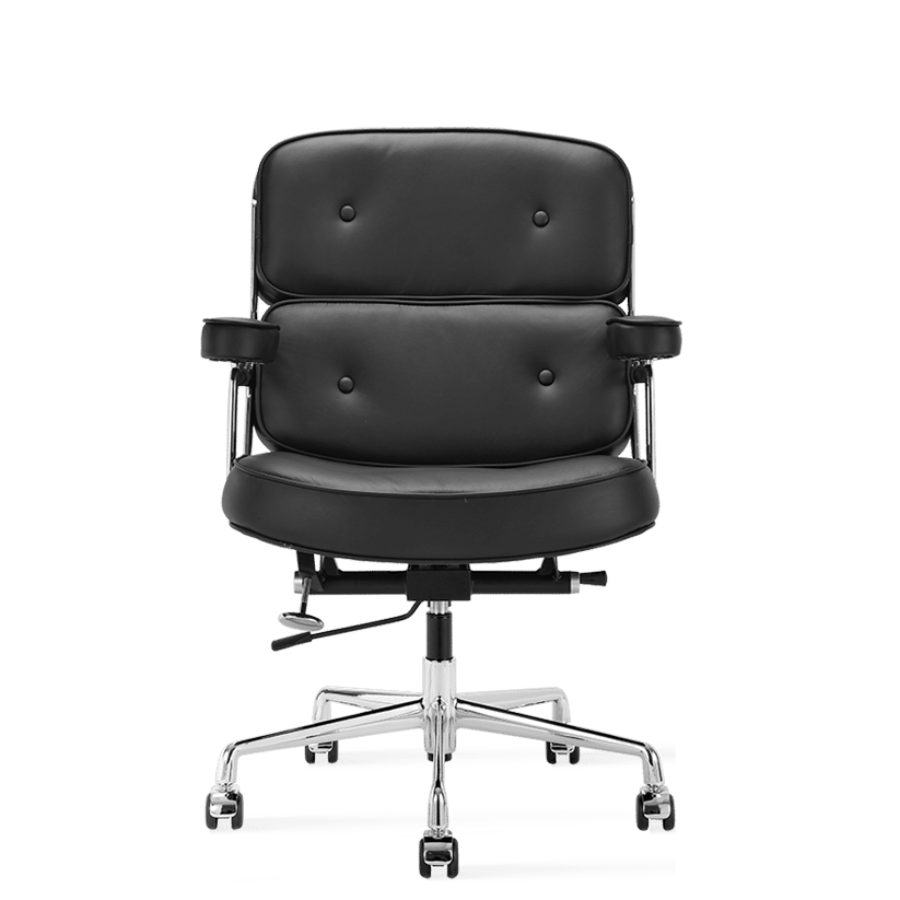 Medium Padded Leather Office ChairBlack