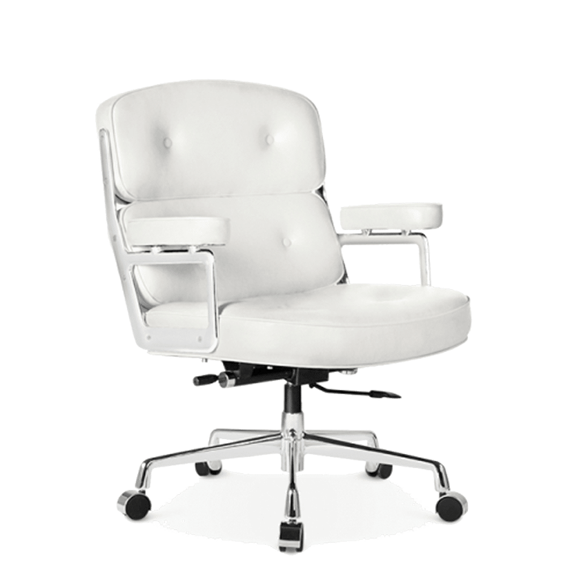 Medium Padded Leather Office ChairWhite